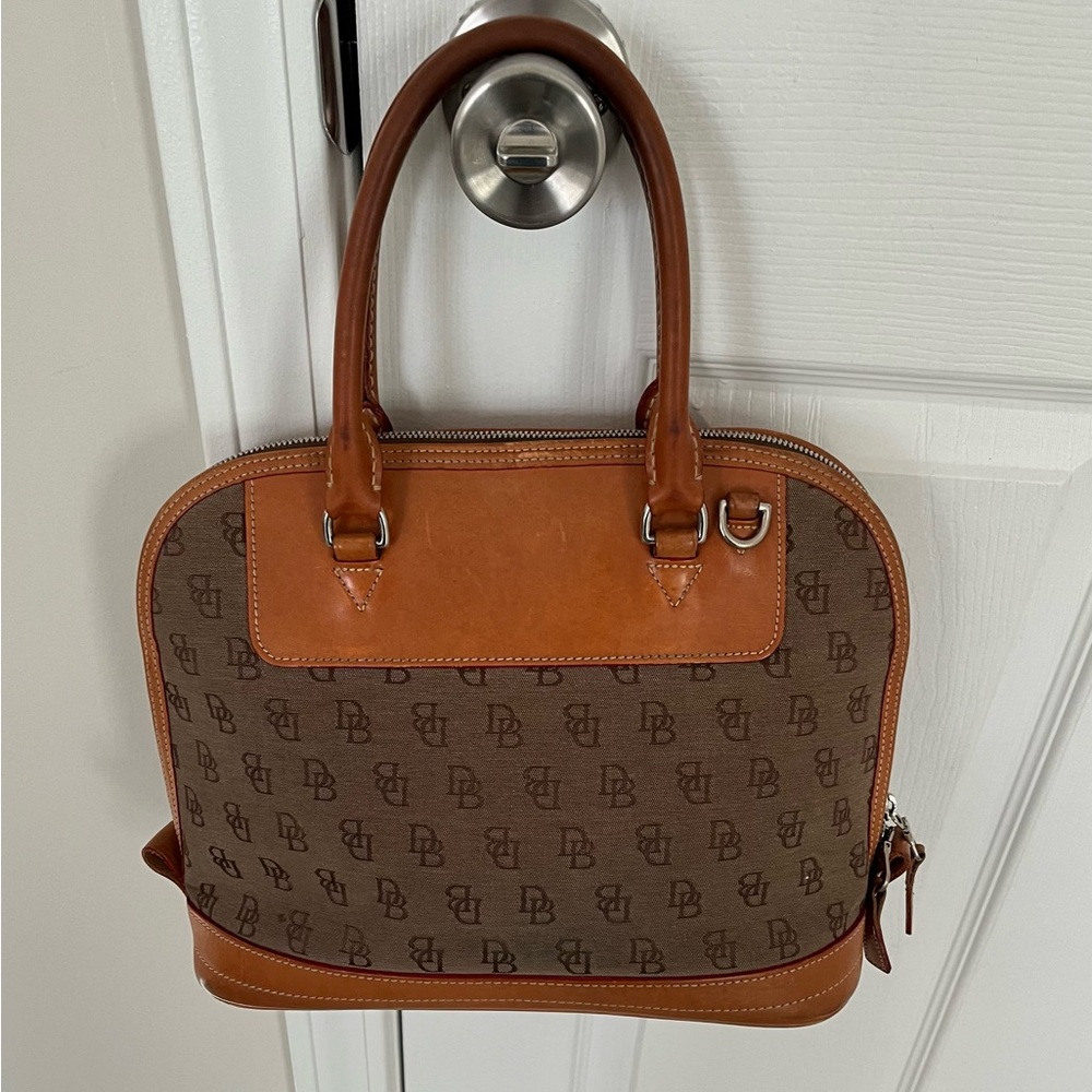 Dooney & Bourke Monogram Canvas and Leather Handbag - Picture 3 of 16